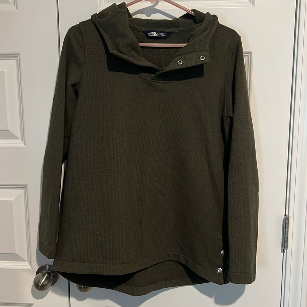 North Face green hoodie size medium